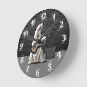 Funny Punk Rock Bär spielen Gitarre Heavy Metal Runde Wanduhr (Winkel)