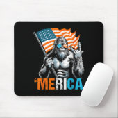 Funny Punk Rock Sasquatch Bigfoot Us Flag Merica 4 Mousepad (Mit Mouse)