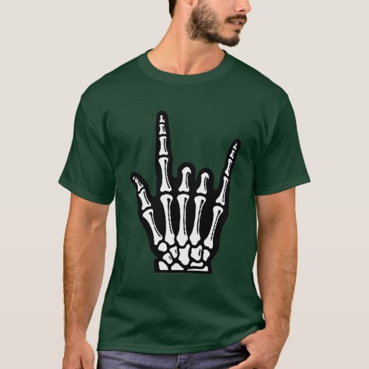 Funny Punk Rock Skeleton Cool Rocker Halloween Men T-Shirt (Vorderseite)
