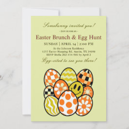 Funny Punny Easter Brunch Party Invitation Einladung