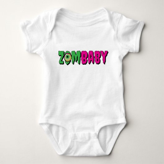 Funny Punny Niedlich "ZomBaby" Creepy Typografy Baby Strampler (Vorderseite)