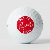 Funny Punny The Slice Queen Golfball (Vorderseite)