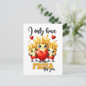 Funny Punny Valentine Ich habe nur Fries für dich Postkarte (Stehend Vorderseite)