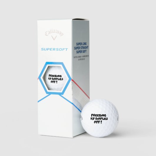 Funny Puns Golf Balls - Freezing My Dimples Off Golfball (Verpackung)