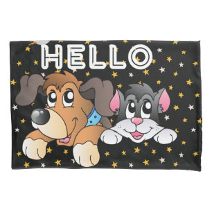 Funny Puppen dunkelgraue Sterne und Universum Kind Kissenbezug