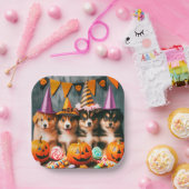 Funny puppies halloween pappteller (Party)