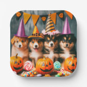 Funny puppies halloween pappteller (Vorderseite)