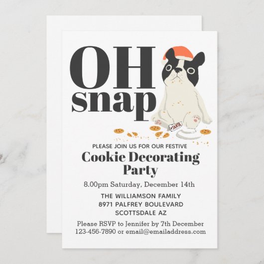 Funny Puppy Cookie Dekorieren Party Einladung (Vorne/Hinten)