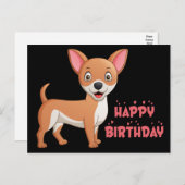 Funny Puppy Dog Cartoon Niedlich Chihuahua Geburts Postkarte (Vorne/Hinten)