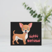 Funny Puppy Dog Cartoon Niedlich Chihuahua Geburts Postkarte (Stehend Vorderseite)
