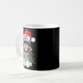 Funny Puppy Dog Christmas Holiday With Candy Cane Kaffeetasse (Vorderseite Links)
