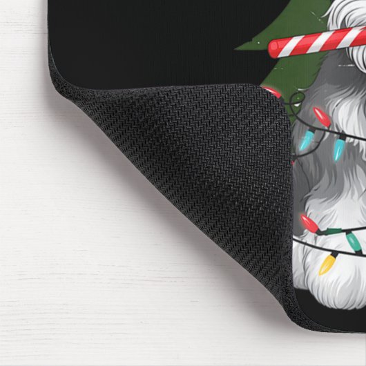 Funny Puppy Dog Christmas Holiday With Candy Cane  Mousepad (Ecke)