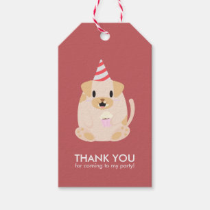 Funny Puppy Dog Kindergeburtstag Party Geschenkanhänger