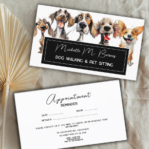Funny Puppy Dog Walker Groomer Haustier Sitter Wei Terminkarte