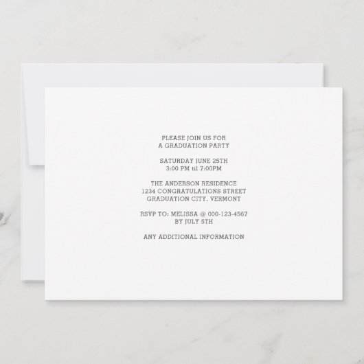 Funny Puppy Graduate Party Einladung (Rückseite)