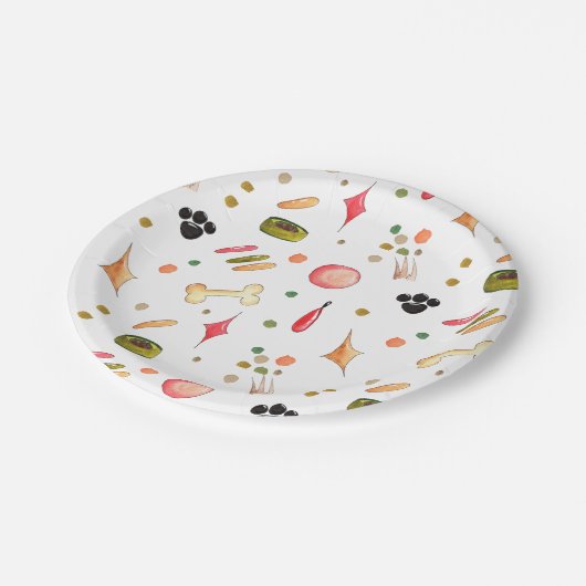 Funny Puppy Kindergeburtstag Pappteller (Schrägansicht)