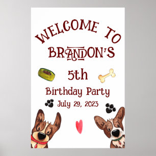 Funny Puppy Kindergeburtstag Poster