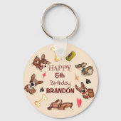 Funny Puppy Kindergeburtstag Schlüsselanhänger (Vorderseite)