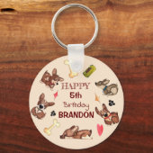 Funny Puppy Kindergeburtstag Schlüsselanhänger (Vorderseite)