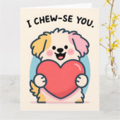 Funny Puppy Love Valentine Greeting Card Karte (Gelbe Blume)