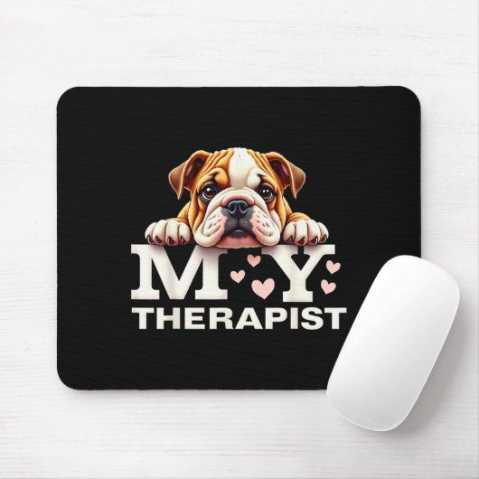 Funny Puppy My Therast English Bulldog Dog  Mousepad (Mit Mouse)