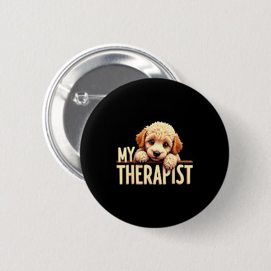 Funny Puppy My Therast Odle Dog Button (Vorne & Hinten)