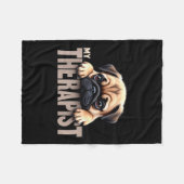 Funny Puppy My Therast Pug Dog  Fleecedecke (Vorderseite (Horizontal))