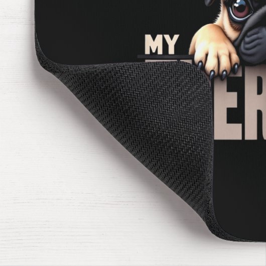Funny Puppy My Therast Pug Dog Mousepad (Ecke)