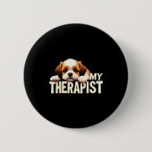 Funny Puppy My Therast Shih Tzu Dog  Button (Vorderseite)