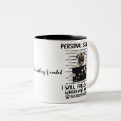 Funny Puppy Personal Stalker Ich werde Ihnen folge Zweifarbige Tasse (VorderseiteRechts)