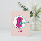 Funny "Pupsicle" Hund Pun Cartoon Illustration Postkarte (Stehend Vorderseite)