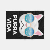 Funny Pura Vida Cat - Costa Rica Surfing Surf Wave Fleecedecke (Vorderseite (Horizontal))