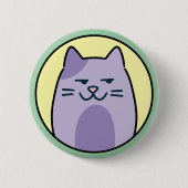 Funny Purple Cat With Side Eye Button (Vorderseite)