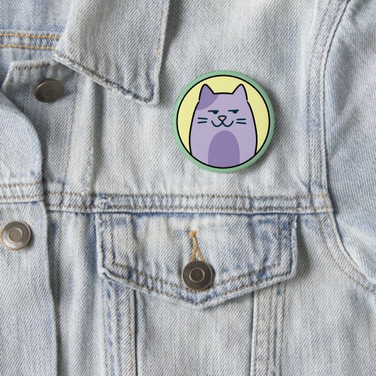 Funny Purple Cat With Side Eye Button (Beispiel)