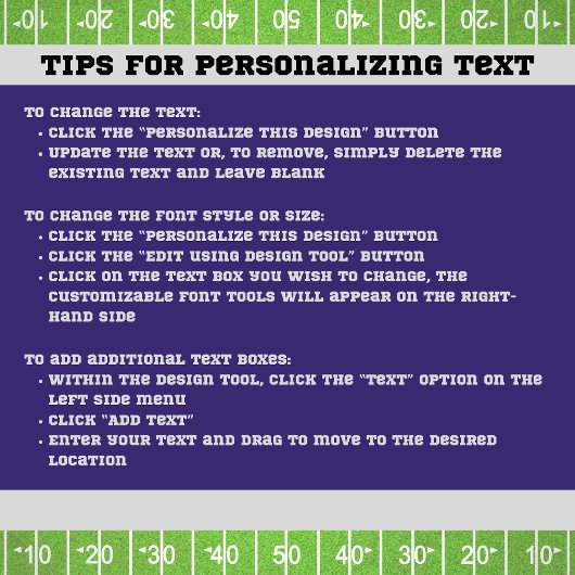 Funny Purple Football Game Day Coasters Rechteckiger Pappuntersetzer