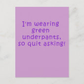 Funny Purple St. Patrick's Day T-Shirt Postkarte (Vorderseite)