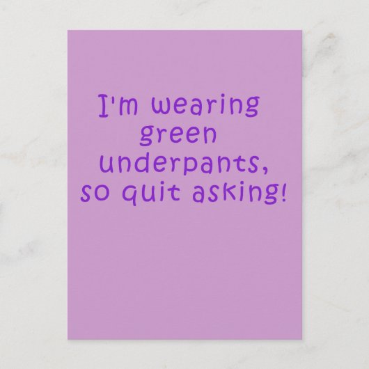 Funny Purple St. Patrick's Day T-Shirt Postkarte (Vorderseite)