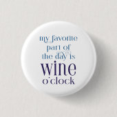 Funny Purple WIne O'Clock Button (Vorderseite)