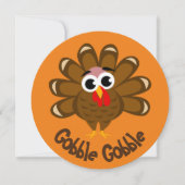 Funny Pute Cartoon Erntedank Abendessen Party Einladung (Vorderseite)