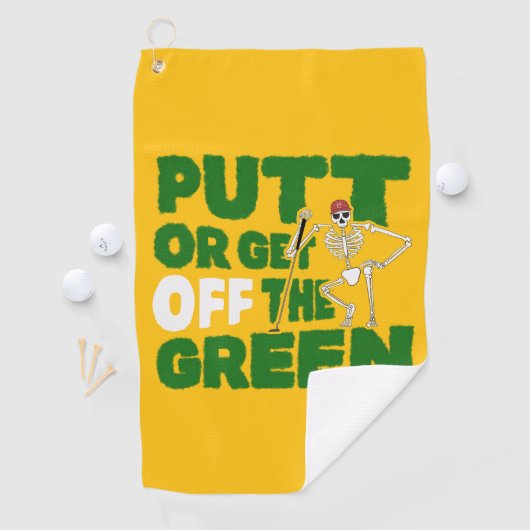 Funny Putting Trash Talk Putt Or Get Off Green Golfhandtuch (Insitu)