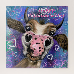 Funny Puzle mit In Liebe Kuh Valentinstag Geschenk Puzzle