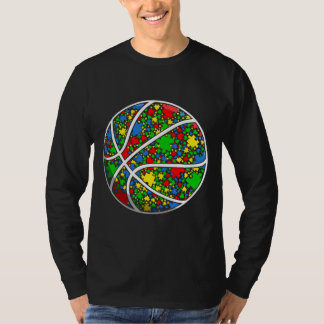 Funny Puzzle Basketball Autism Awareness Men Women T-Shirt