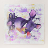 Funny Puzzle mit Happy Mouse Eat Ice Creme (Horizontal)