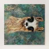 Funny Puzzle mit Neugierigem Baby Llama - Lächeln (Horizontal)