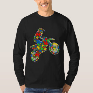 Funny Puzzle Motocross Autismus Bewusstsein Sport T-Shirt