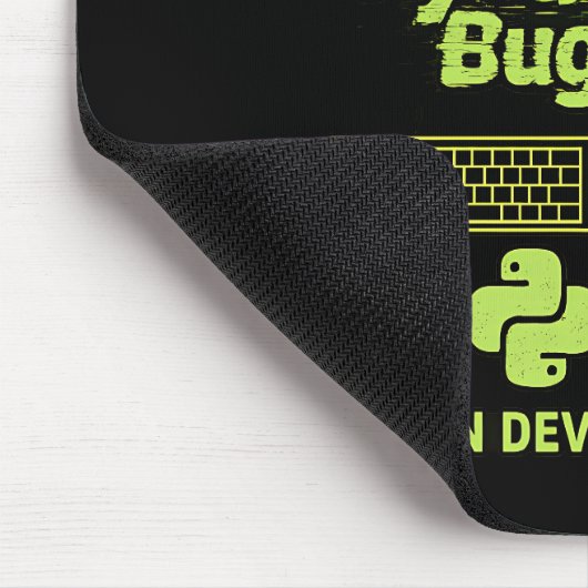 Funny Python Developer – Fueled by Coffee bugs  Mousepad (Ecke)