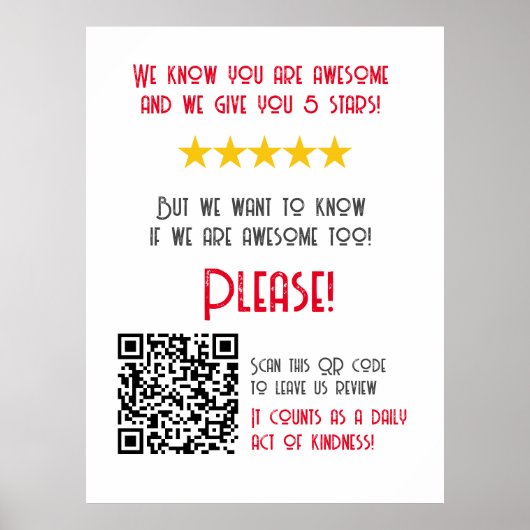 Funny QR Code Verlasse eine Review einzigartig mod Poster (Vorne)