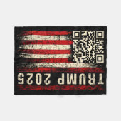 Funny Qr Donald Trump tanzt 4745 Code Video Fleecedecke (Vorderseite (Horizontal))