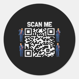 Funny Qr Präsident Trump 4547 T-Shirt Trump Dancin Runder Aufkleber