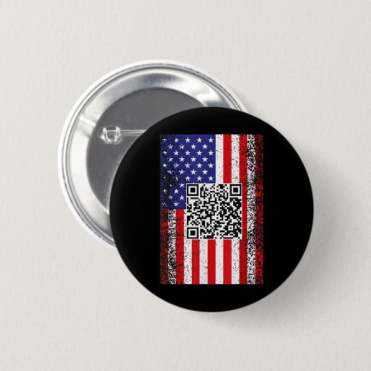 Funny Qr Präsident Trump Code Dance Button (Vorne & Hinten)